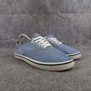 Casual Cool Shoes Womens 8 Sneakers Canvas Trainer Lace Up Active Lifestyle Blue